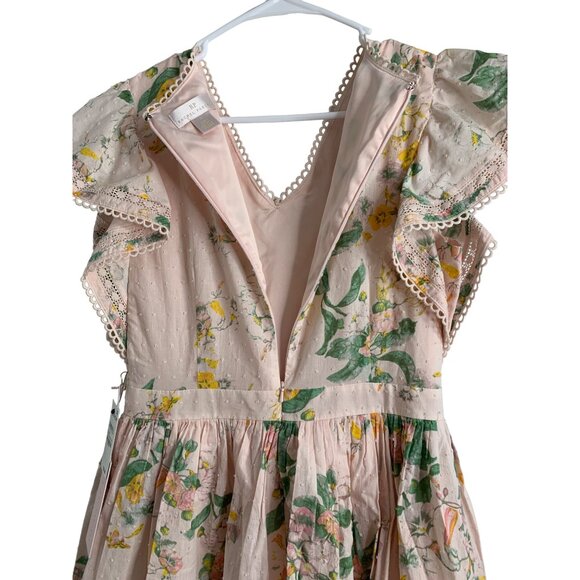 Sold Out Rachell Parcell Tiered Ruffle Sleeve Dot Floral Dress Size M NWT 7150 - Picture 11 of 15